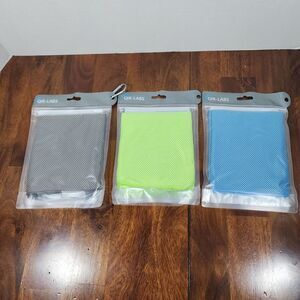 QIK-LABS Cooling Towels Set of 3 - Reusable & Quick Dry Microfiber